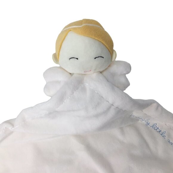 Hallmark Snuggly Little Angel Lovey Security Blanket Wings Blonde Blue Writing - Picture 1 of 7